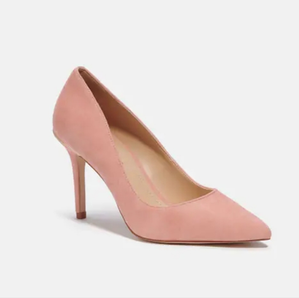 COACH "WILEY" SUEDE PUMPS SIZES 10 & 11 IN COLOR WATERMELON PINK  - Picture 3 of 5